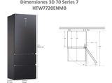 Frigorífico combi - Haier 3D 70 Series HTW7720ENMB, No Frost, 200 cm, Ancho especial 70 cm, 483 l, Daylight LED, Wi-Fi , Negro