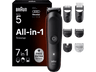 Afeitadora multifunción - Braun Todo En Uno Series 5 AIO5520, Kit De Styling 7 en 1, Lámina Afilada, 14 Longitudes, Barba, Pelo y Cuerpo, Negro mate