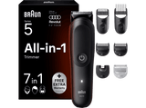 Afeitadora multifunción - Braun Todo En Uno Series 5 AIO5520, Kit De Styling 7 en 1, Lámina Afilada, 14 Longitudes, Barba, Pelo y Cuerpo, Negro mate