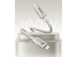 Cable USB-C - Baseus TITANIUM ALLOY, Carga rápida, Tipo C a Tipo C, Alta resistencia, 100 cm, Universal, 100 W, Dorado Galaxy