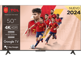 TV LED 50 - TCL 50P655, UHD 4K, Quad Core, Smart TV, Google TV, HDR, Brushed titanium metal front