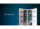 Frigorífico americano - Cecotec Bolero CoolMarket SBS 430 Inox E, Total No Frost, 177 cm, 430 L, Multi Air Flow, Motor Inverter Plus, Inox