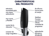 Masturbador masculino - Satisfyer Power Masturbator Connect App, Silicona, 14 Programas de Vibración, Impermeable (IPX7), Negro