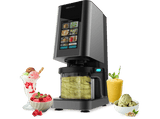 Heladera - Cecotec Gelatec 1800 Touch,  1,35 L, CreamOn, Pantalla TFT táctil, 10 programas, Re-Spin, 3 tarrinas 450 ml, BPA Free, Gris