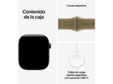 Apple Watch Series 12 (2026), GPS, 46mm, Caja de aluminio Bronce oscuro, Correa deportiva Verde oliva, Talla M/L, Siri AI