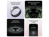 Anillo inteligente - Ultrahuman Ring Air, 24 mAh, Talla 9 (19.06 mm), Hasta 6 días de Autonomía, Resistente al Agua hasta 100m, Raw Titanium