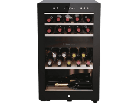 Vinoteca - Haier HWS42GDAU1, Temperatura 5º - 20º, 42 botellas, 106 l, hOn App, Negro