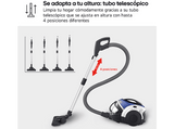 Aspirador sin bolsa - LG VK8506NHAC, 650W con sistema de compresión en polvo, 1.2 L, Azul