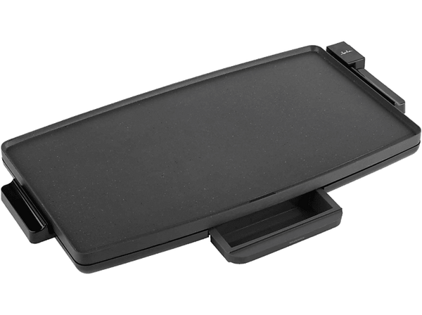 Plancha de asar - Jata JEGR1603, 2400 W, Recubrimiento antiadherente, Asas de toque frío, Bandeja recogesalsas Negro