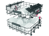 Lavavajillas integrable - Whirlpool WI 7020 PF, 14 cubiertos, 8 programas, 60 cm, Tercera bandeja, PowerClean Pro, Sin panelar
