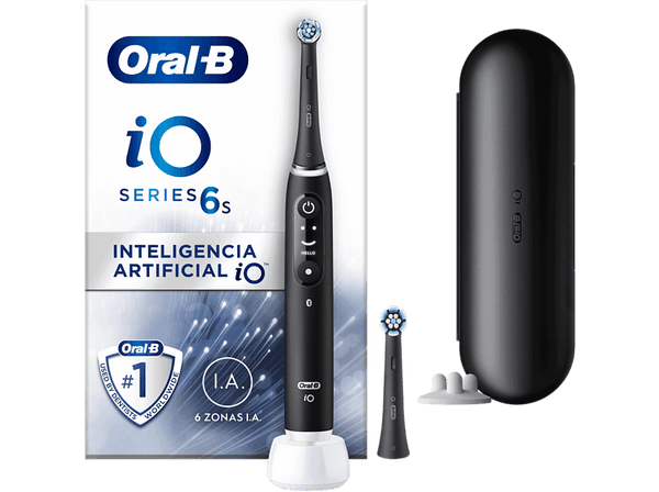 Cepillo eléctrico - Oral-B iO 6S, 5 modos, Pantalla interactiva, Sensor de presión, Negro