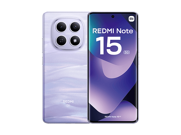 Móvil - Xiaomi Redmi Note 15 5G, Púrpura, 256 GB, 8 GB RAM, 6.77" AMOLED FHD+, MediaTek Helio G100-Ultra, 6000 mAh