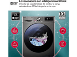 Lavadora secadora - LG F4DR7009AGS, Serie 700, 9 kg/6 kg, 1400 rpm, 14 programas, Inox antihuellas