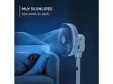 Ventilador de pie - Rowenta Turbo Swift,  36 W, 20 velocidades, Temporizador, Silencioso, Diseño compacto, Mando a distancia, Blanco