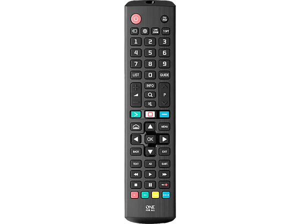 Mando a distancia - One for all URC1311, Para televisores LG, Pilas AAA, Negro