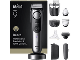 Barbero - Braun Series 9 BT9560, 12 Accesorios para barba, 52 ajustes de longitud, Bloqueo de precisión, Lámina ProBlade, PowerBoost, Wet&Dry, Cromo