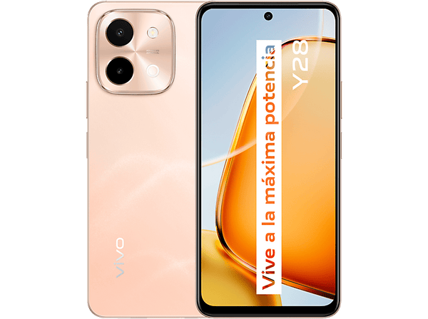 Móvil - vivo Y28, Gleaming Orange, 128 GB, 4 GB RAM, 6.68 " LCD HD+, Mediatek Helio G85, 6000 mAh, Android
