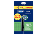 Recambio para cepillo dental - Oral-B Pro CrossAction, Cabezales De Recambio, Pack de 12 unidades, Negro