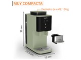 Cafetera superautomática - Krups Coffee Crush, Café en grano y molido, 15 bares, 2 recetas de café, Táctil, Compacta, 3 niveles de molienda, Verde