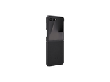 Funda móvil -  Samsung, Para Samsung Galaxy Z Flip7, Cuero Vegano, Negro