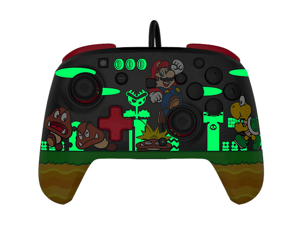 Mando Nintendo Switch 2 - Turtle Beach Rematch Wired Goomba Stomp, Efecto Glow in the dark, Thumbsticks Hall-Effect, Cable 3 metros, Goomba Stomp
