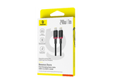Cable USB - Baseus Dura, Tipo-C a Tipo-C, 100 cm, 240W, Carga rápida, Ultrarresitente, Negro y Rojo