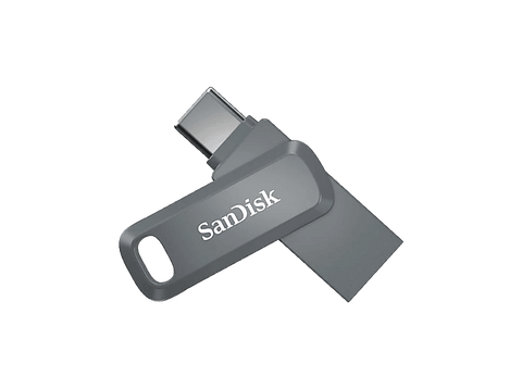 Memoria USB 256GB - Sandisk Ultra Dual Drive Go, USB-C, 2 en 1, USB-A, 3.2, OTG, 400 MB/s, Gris