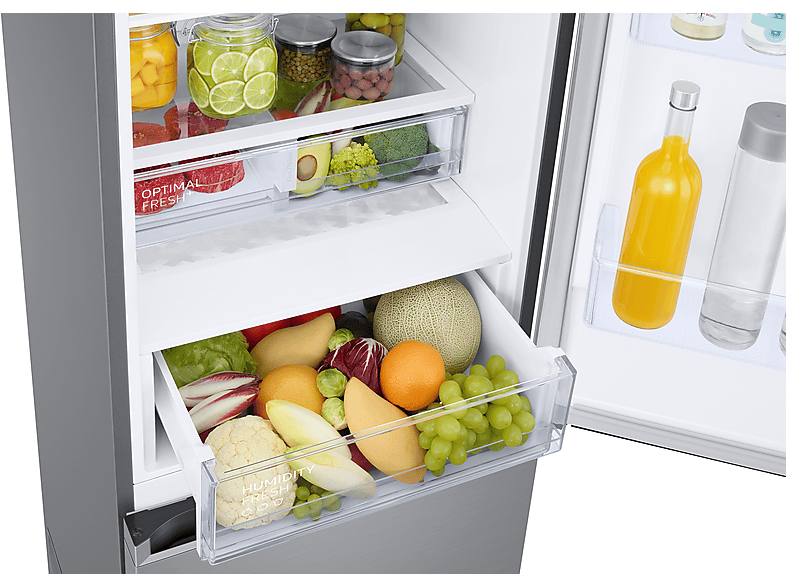Frigorífico combi - Samsung SMART AI RB38C607AS9/EF, No Frost,  203 cm, 387l, Twin Cooling, WiFi, Inox