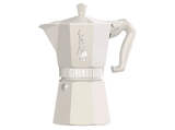 Cafetera tradicional - Bialetti Moka Exclusive, Aluminio, Hasta 3 tazas, Crema