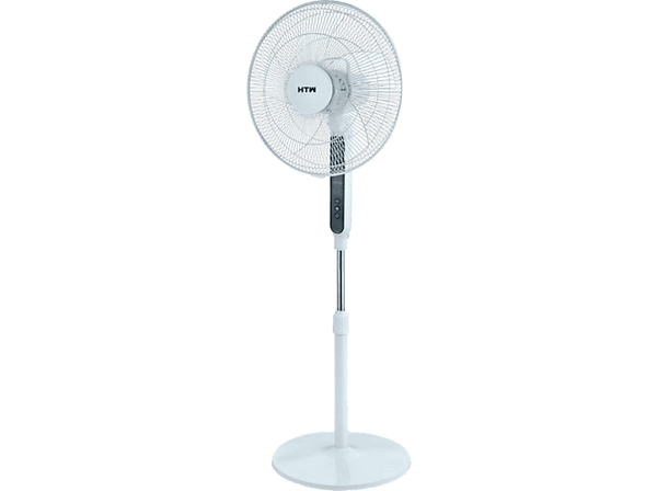 Ventilador de pie - HTC SF4035WYWIND, 35 W, 12 velocidades, Temporizador, Mando a distancia, Blanco