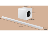 Barra de sonido - Samsung HW-S801D/ZF-ULTRASLIM, Bluetooth, 10 altavoces, Dolby ATMOS Inalámbrico, Blanco