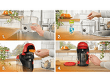 Cafetera de cápsulas - Bosch Tassimo Style TAS113E, 3.3 bar, 0.7 l, 1.400 W, Intellibrew, Tamaño Compacto, Sostenible, Rojo