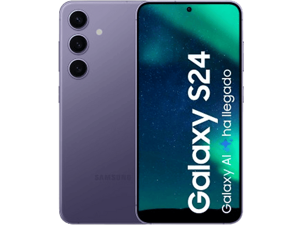 Móvil - Samsung Galaxy S24, Cobalt Violet, 128GB, 8GB RAM, 6.2" FHD+, Exynos 2400, 4000 mAh, Android 14