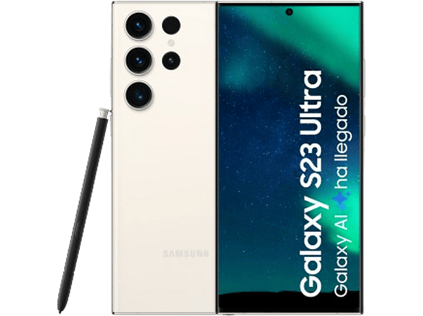 Móvil - Samsung Galaxy S23 Ultra 5G, Cotton White, 512GB, 12GB RAM, 6.8" QHD+, Qualcomm Snapdragon 8, Gen 2 Octa-Core, 5000mAh, Android 13