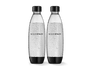 Botella - SodaStream Fuse 1L Negro Twin Pack, Compatible con Spirit, Terra, Art, Duo, Enso, Transparente/Negro