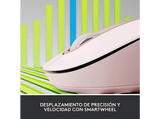 Ratón inalámbrico - Logitech Signature M650, Para manos grandes, Bluetooth, Accesos directos, Personalizable, Bluetooth, USB, Rosa