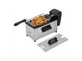 Freidora - Jata JEFR1678, 2000 W, 3L, Termostato Regulable, Sistema Cool Zone Antimezcla de Sabores, Acero inoxidable