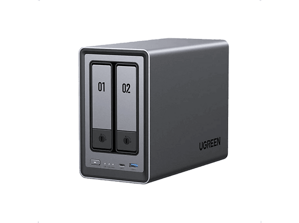 Servidor NAS - Ugreen DXP2800, HDD, Capacidad 64TB, Memoria 8GB, 2 bahías, Procesador Intel N100, Negro