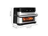 Freidora de aire - Moulinex Dual Easy Fry Flex EZ922D, 2700W, 9L, 7 programas, Separador de cesta, 40°C-200°C, hasta 8 personas, Negro