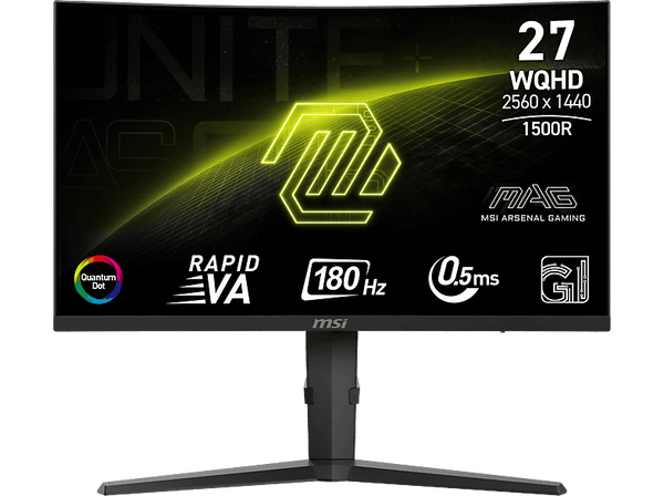 Monitor gaming - MSI MAG 275CQRF QD E2, 27", WQHD, 0.5 ms, 180 Hz, HDR Ready, Adaptive-Sync, Negro