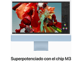 Apple iMac (2023) MQRC3Y/A, 24 Retina 4.5K, Chip M3, CPU de 8 núcleos, GPU de 8 núcleos, 16GB de RAM, 512GB de SSD, Sin Ethernet, Azul