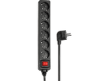 Ladrón de enchufes - Hama 69223784, 6 Enchufes, Interruptor, Cable 1.4m, Negro