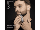 Barbero - Braun Series 3 BT3560, 4 cabezales para barba, 40 ajustes de longitud, Lámina ultra afilada, Gris