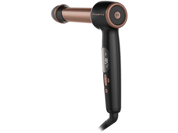 Rizador - Rowenta Twist Curl CF4620, 3 tamaños en 1, Barril ajustable en forma de L, 4 temperaturas, 150 °C a 210 °C, Revestimiento cerámico, Negro