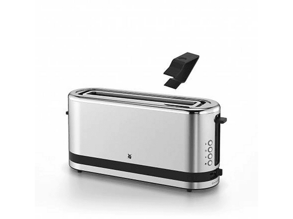 Tostadora - WMF Kitchenminis 414120011, 900 W, Ranura larga, 7 niveles, Descongelación, Plata
