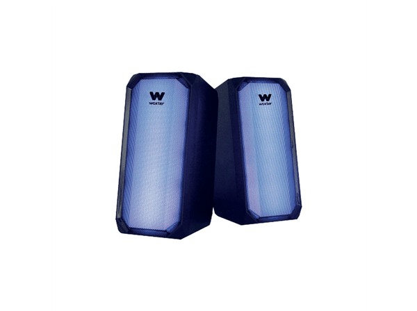 Altavoces para PC - Woxter BIG BASS 97BT, Bluetooth 5.2 con hasta 10m de distancia, Iluminación LED, Negro