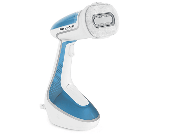 Plancha de vapor vertical - Rowenta Pure Tex DR9530D1, 1700 W, 0.2 l, 90 g/min, Suela cerámica, Azul y Blanco
