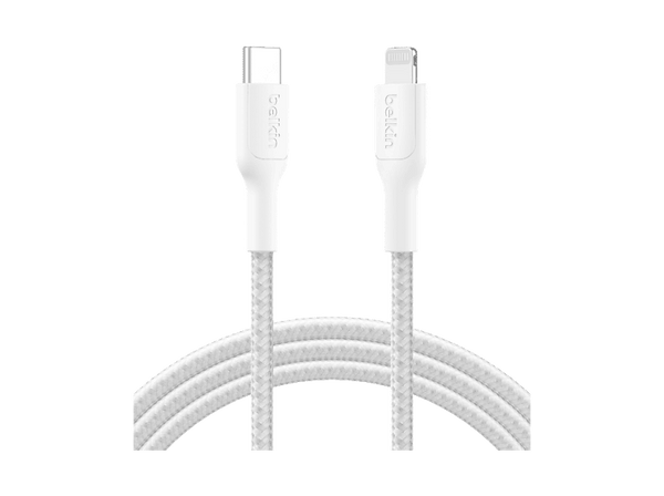 Cable USB-C a Lightning - Belkin CAA022, USB-C, Lightning, 2m, Blanco