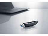Memoria USB 256 GB - SanDisk Ultra, USB 3.0, Lectura 130MB/s, Compatible USB 2.0, Software SecureAccess, Negro