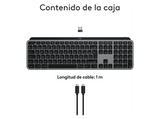 Teclado inalámbrico - Logitech MX Keys S para Mac, Bluetooth, Retroiluminación, Teclas personalizables, Multidispositivo, Accesos directos, Gris